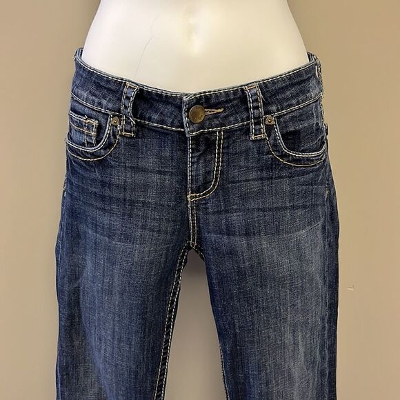KUT from the Kloth Distressed 5-Pocket Bootcut Double Stitched Jeans- Size 4 - Picture 2 of 16